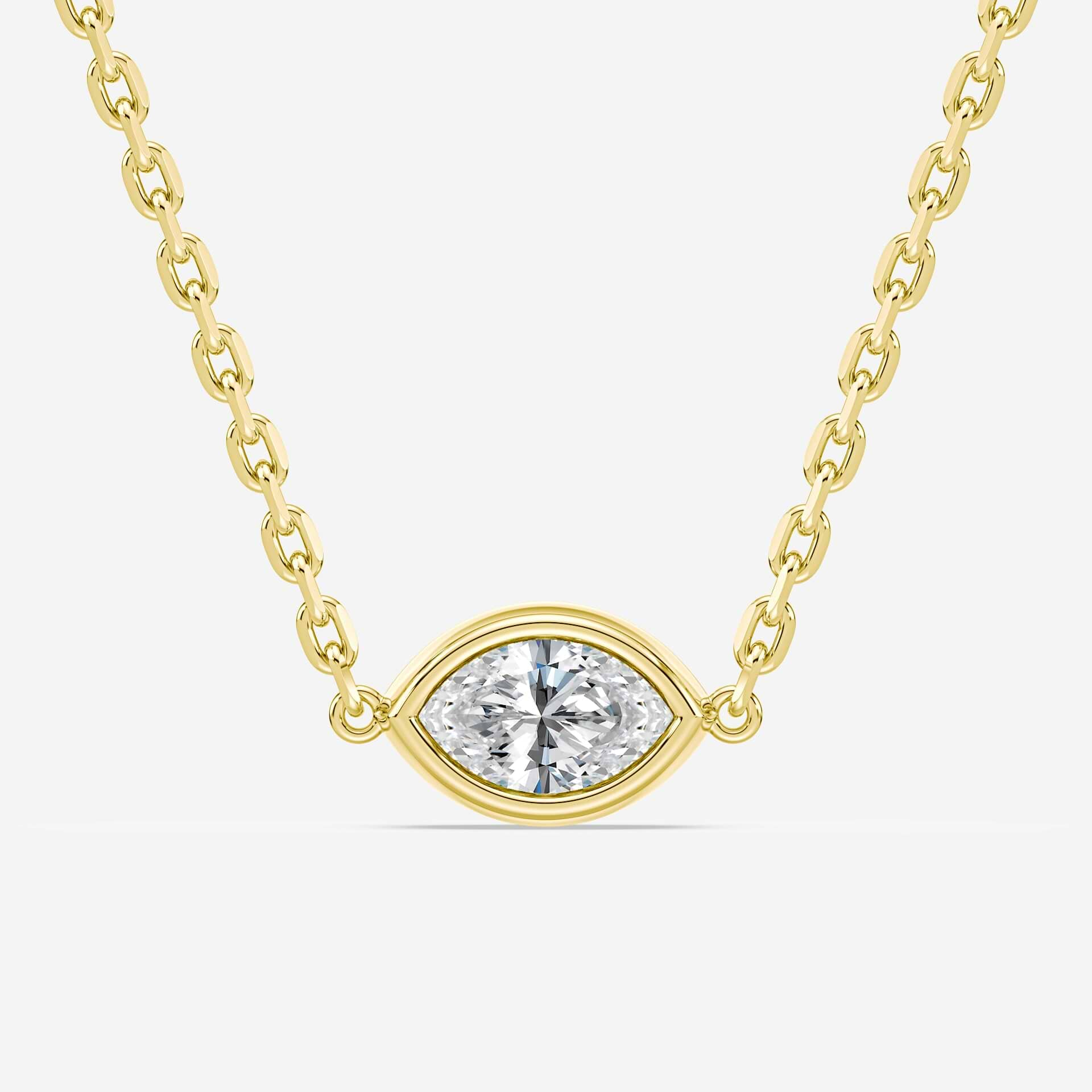 Natural buy Champagne .12CT Diamond Marquise Solid 14K Yellow Gold Bezeled Charm Pendant